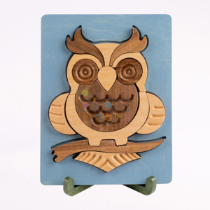 Wise Owl Puzzle Set Walnut - Beech Wood & Birch Plywood 15 - 19 Pieces