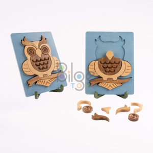 Wise Owl Puzzle Set Walnut - Beech Wood & Birch Plywood 15 - 19 Pieces