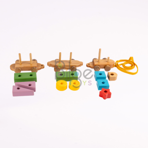 Educational Train Set Beech Wood 10 - 14 Pieces