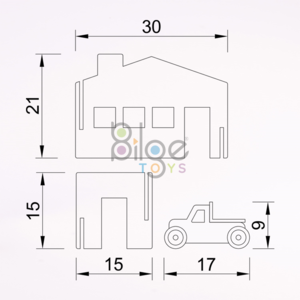 Mobile Farmhouse Set Beech Wood & Birch Plywood 15 - 19 Pieces